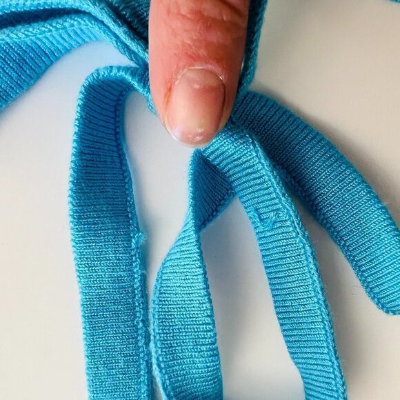 NWT Simons Twik Stripe Halter Crop Top Blue Sz L - Picture 3 of 8